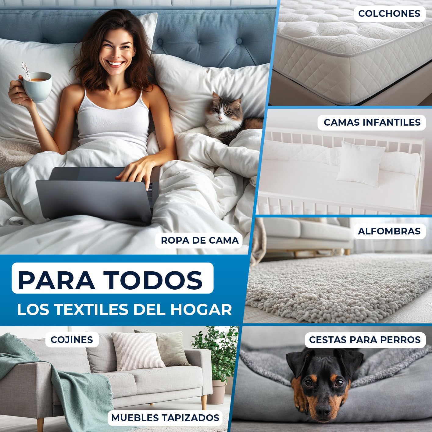 CLEANmaxx Aspirador antiácaros | Luz UV-C, Filtro EPA-11 | para alérgicos | Destruye el 99,9% de los ácaros, bacterias y chinches de la Cama