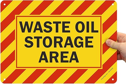 SmartSign Cartel de "Área de almacenamiento de aceites residuales"  Aluminio de 10 x 14 pulgadas