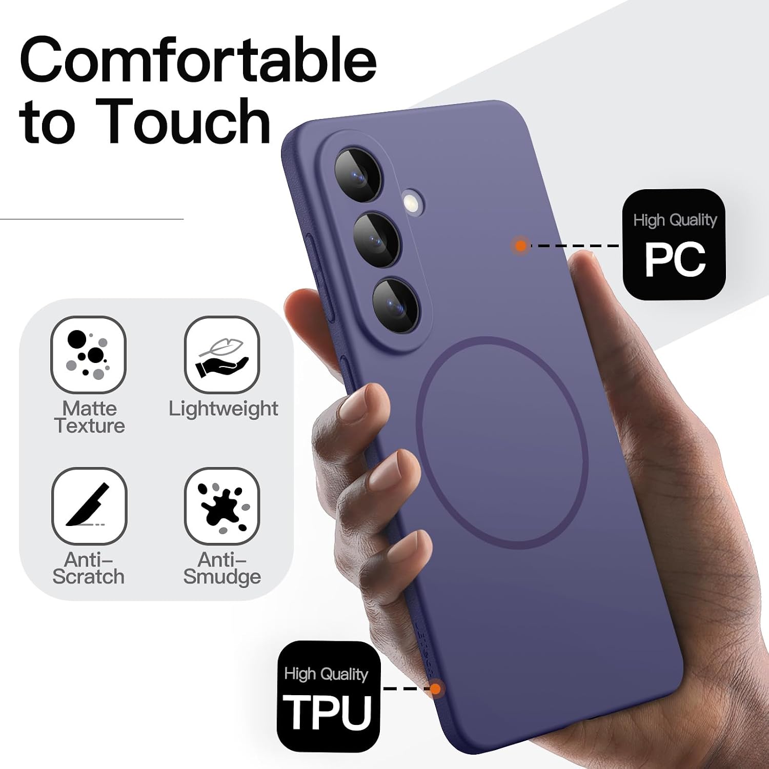 JETech Magnetic Slim Case for Samsung Galaxy S26, Cobalt Violet image 5