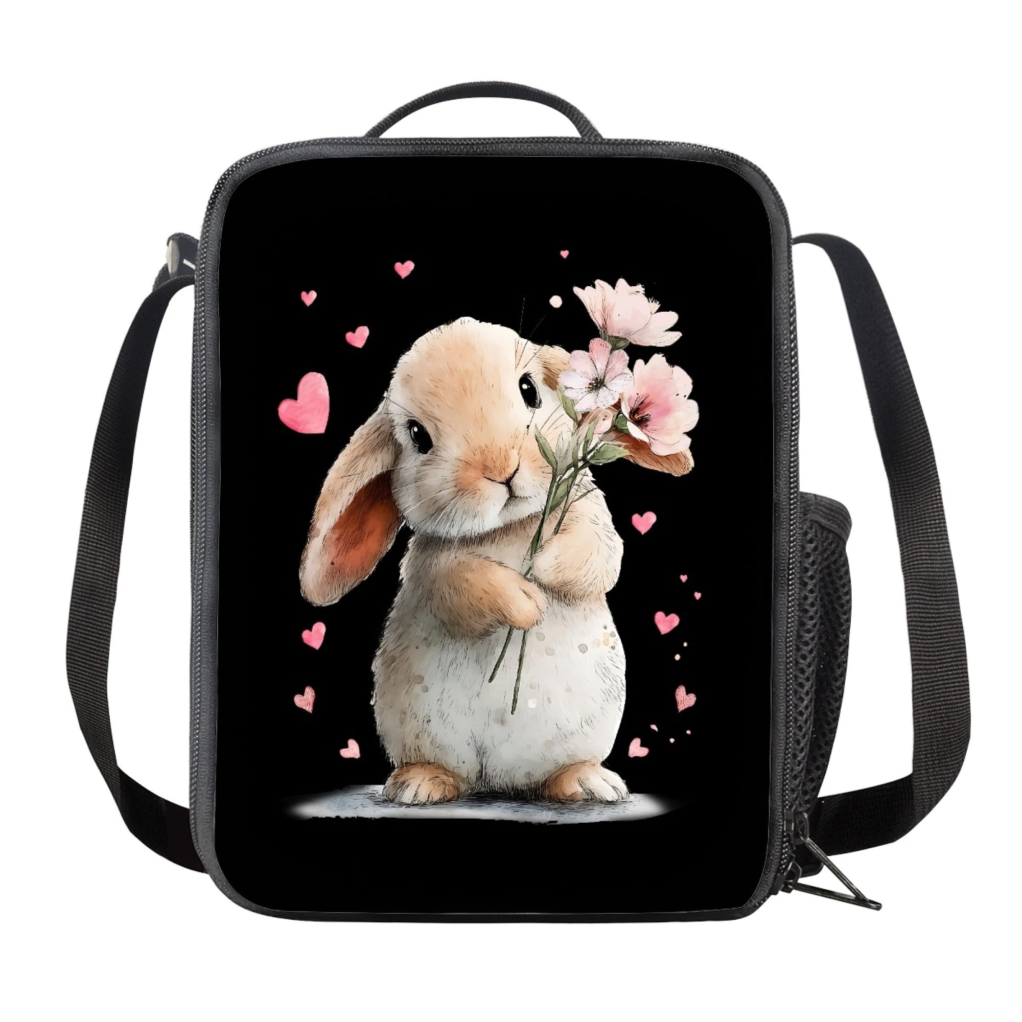Lonchera térmica Amzbeauty portátil con bolsillo lateral de malla para picnic