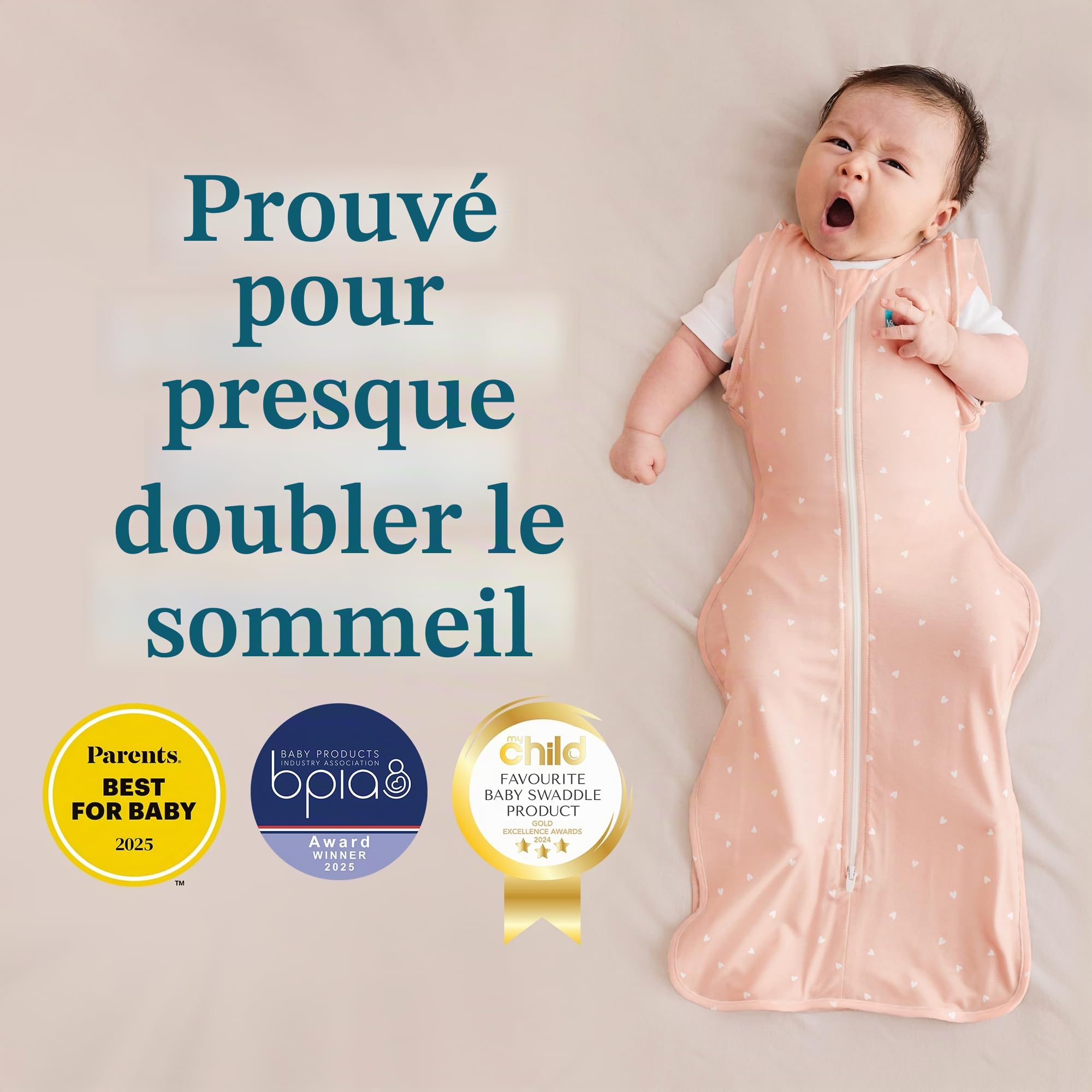 Love To Dream™ Swaddle UP™ Gigoteuse de transition, taille M (6-8,5 kg) – Avoine Twigs | Coupe ajustée, ailettes amovibles zippées | 1,0 Tog | Coton | Zip double sens