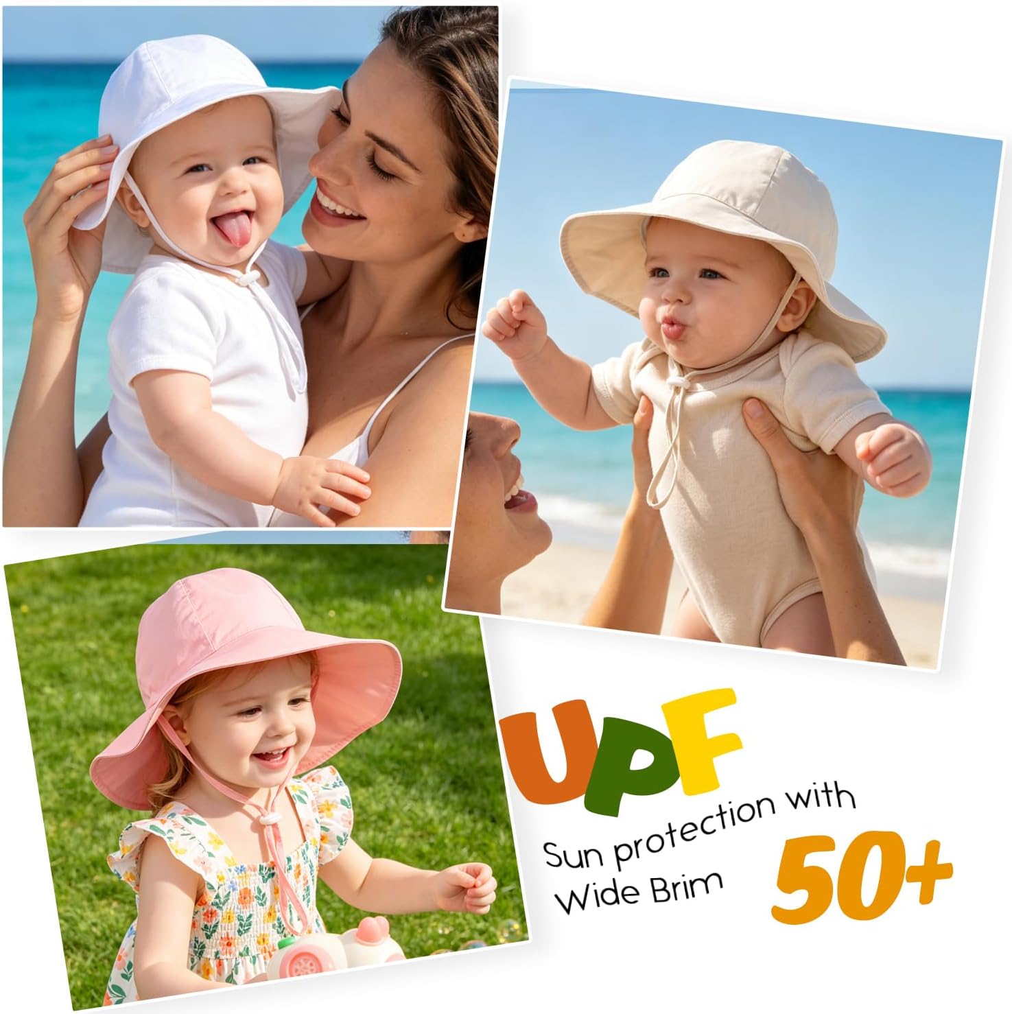 Baby Sun Hat Infant Toddler Cotton Beach Bucket Hat for Boy Girl Kids