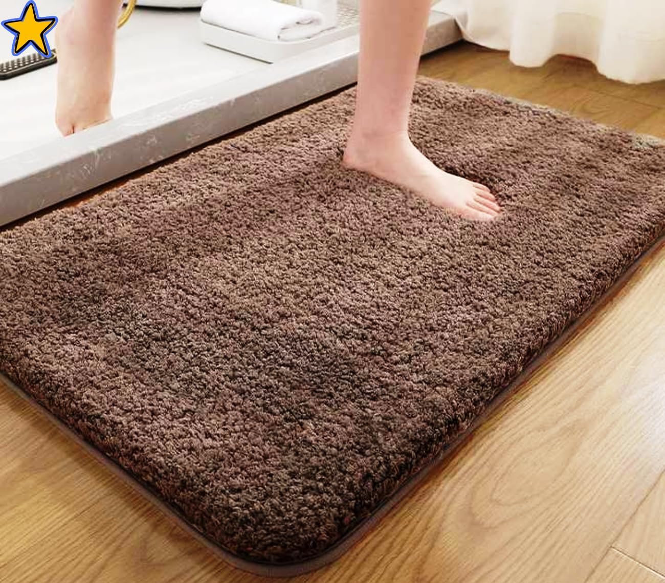 Doormat for Bedroom,Bathroom,Kitchen,Living Room,Home,Entrance,Room,Foot Mats,Floor mat,Main Door,Rug Non Slip Mats,Door Mate,Floor Mat Soft Door Matt (Bedroom Mat Brown Rug)-image-4