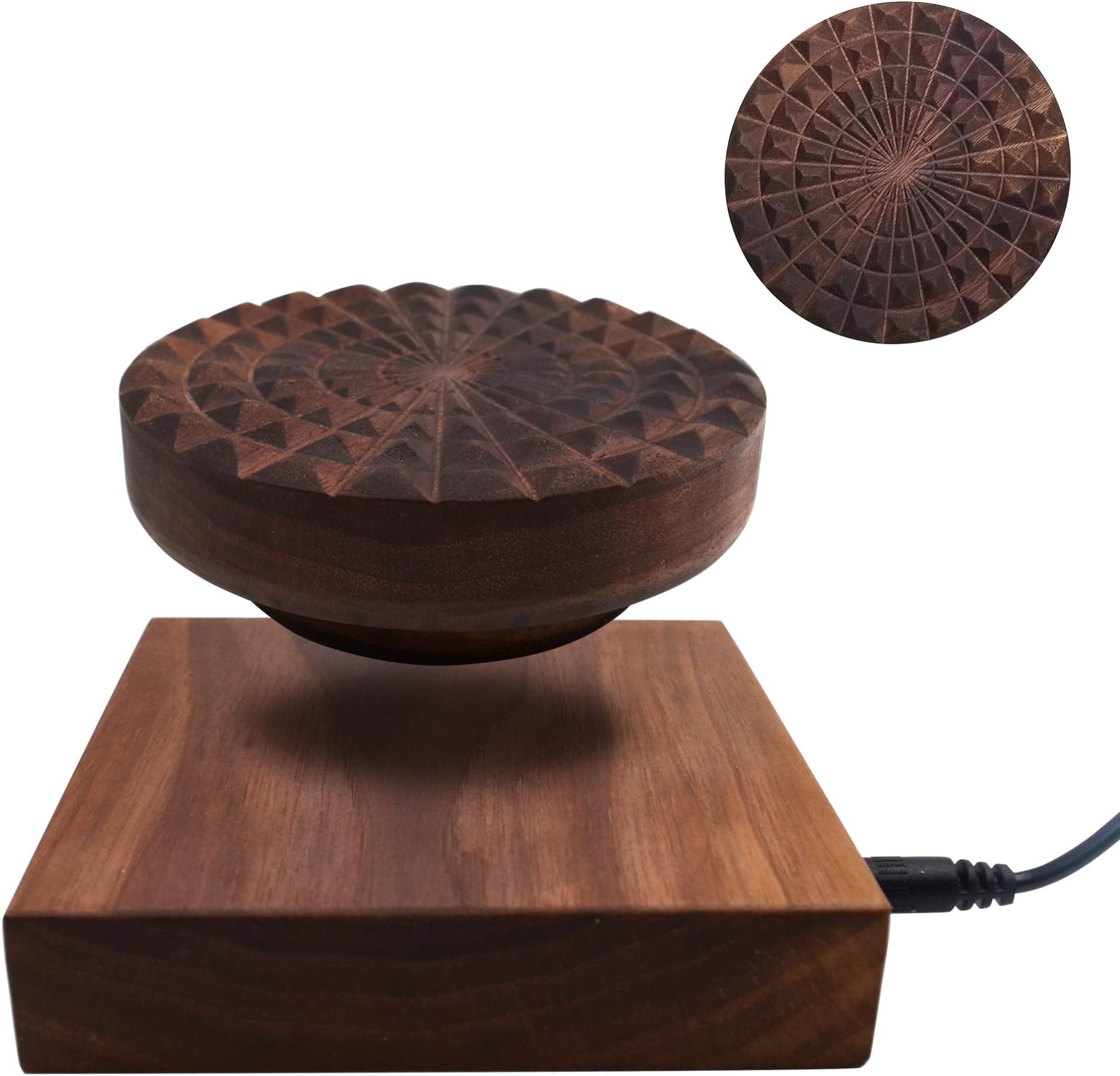 Magnetic Levitation Floating 360 Degree Automatic Rotating Turntable Mini Family Photo Display Stand,Merchandise Display Base for Photography,Perfect for Jewelry Watch Bracelet Necklace