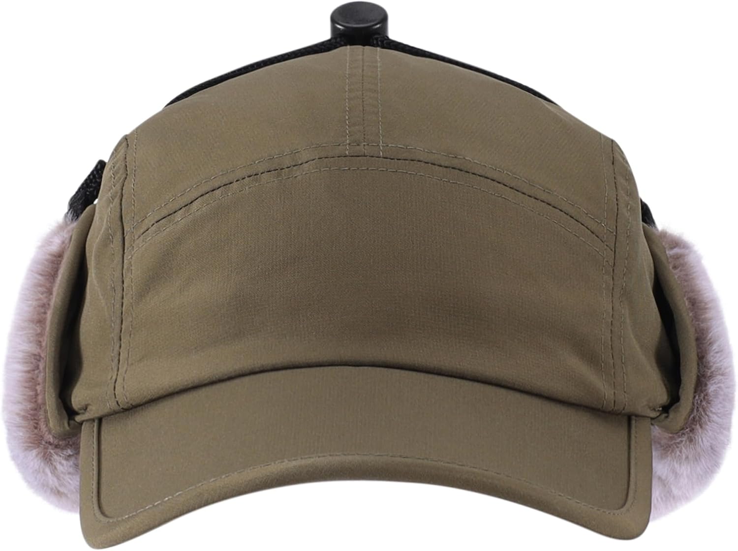 Home Prefer Mens Faux Fur Trapper Hat Waterproof Visor Fleece Lined Winter Baseball Cap Earflaps Hunting Hat for Men - Image 3