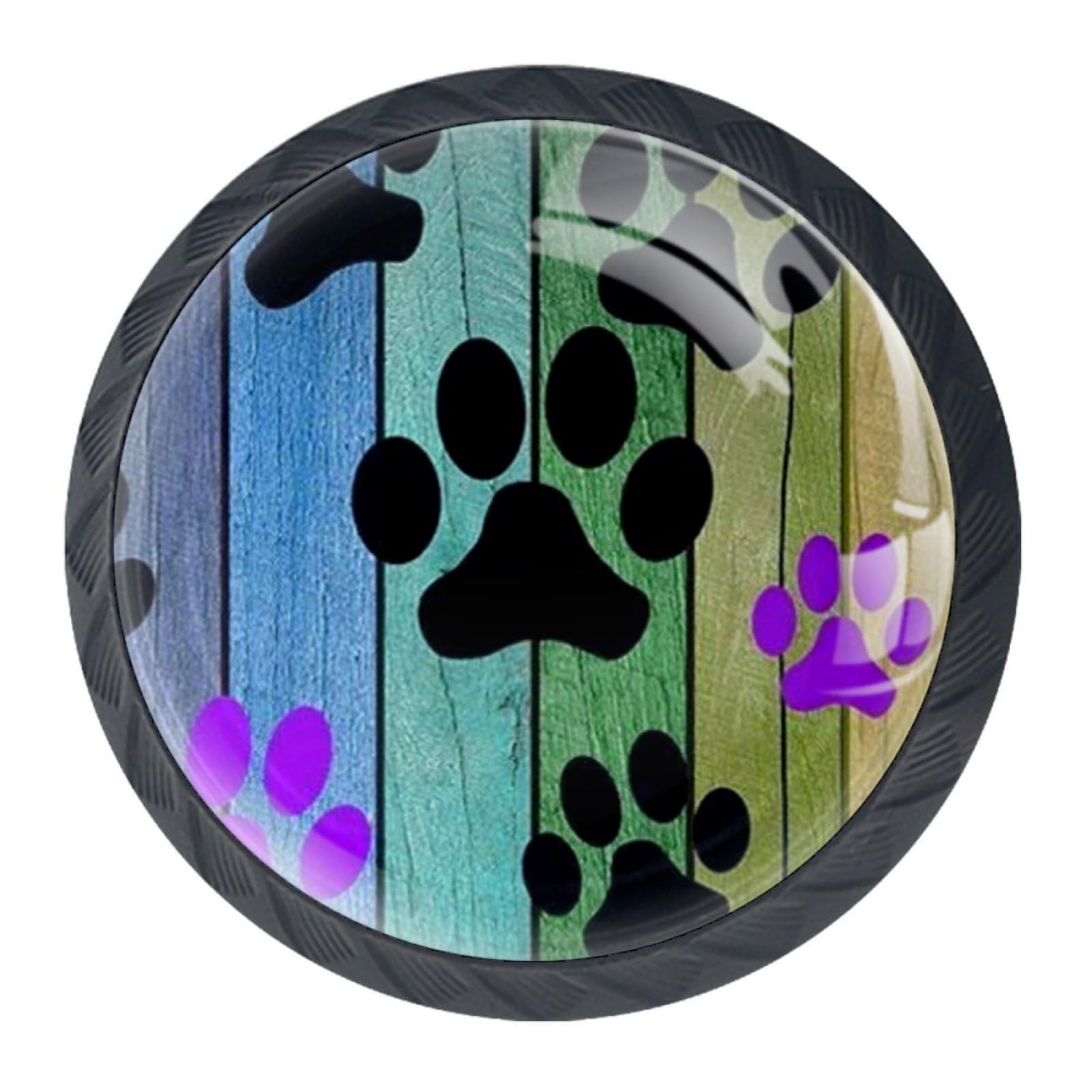 CPELLESSE 2 Pcs Dog Paw Knobs, Kitchen Cabinet Knobs Gold Dresser Knobs Black Cupboard Door Handles Animal Drawer Handles For Kitchen Cabinet Hardware