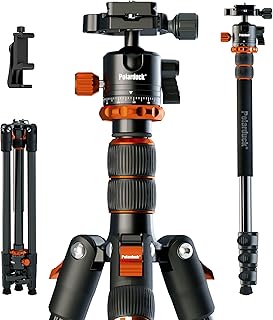 Polarduck Camera Tripod Phone Tripod: Aluminum Travel Tripod Stand Monopod for Canon Nikon Sony DSLR with Ball Head, Quick Release Plate & Carrying Bag | Load Capacity 10kg/22lbs (198cm/78")