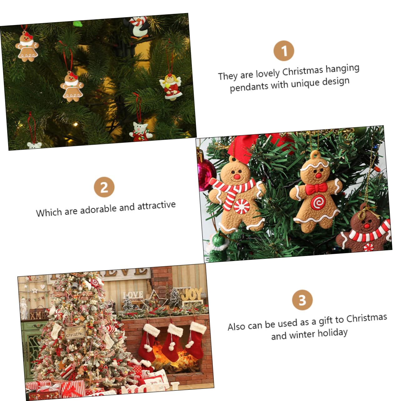 Ciieeo 3 Set Di Ornamenti A Forma Di Omino Di Pan Di Decorazioni Natalizie Da Appendere Decorazioni Per L'albero Di Natale 12 Pezzi * 3