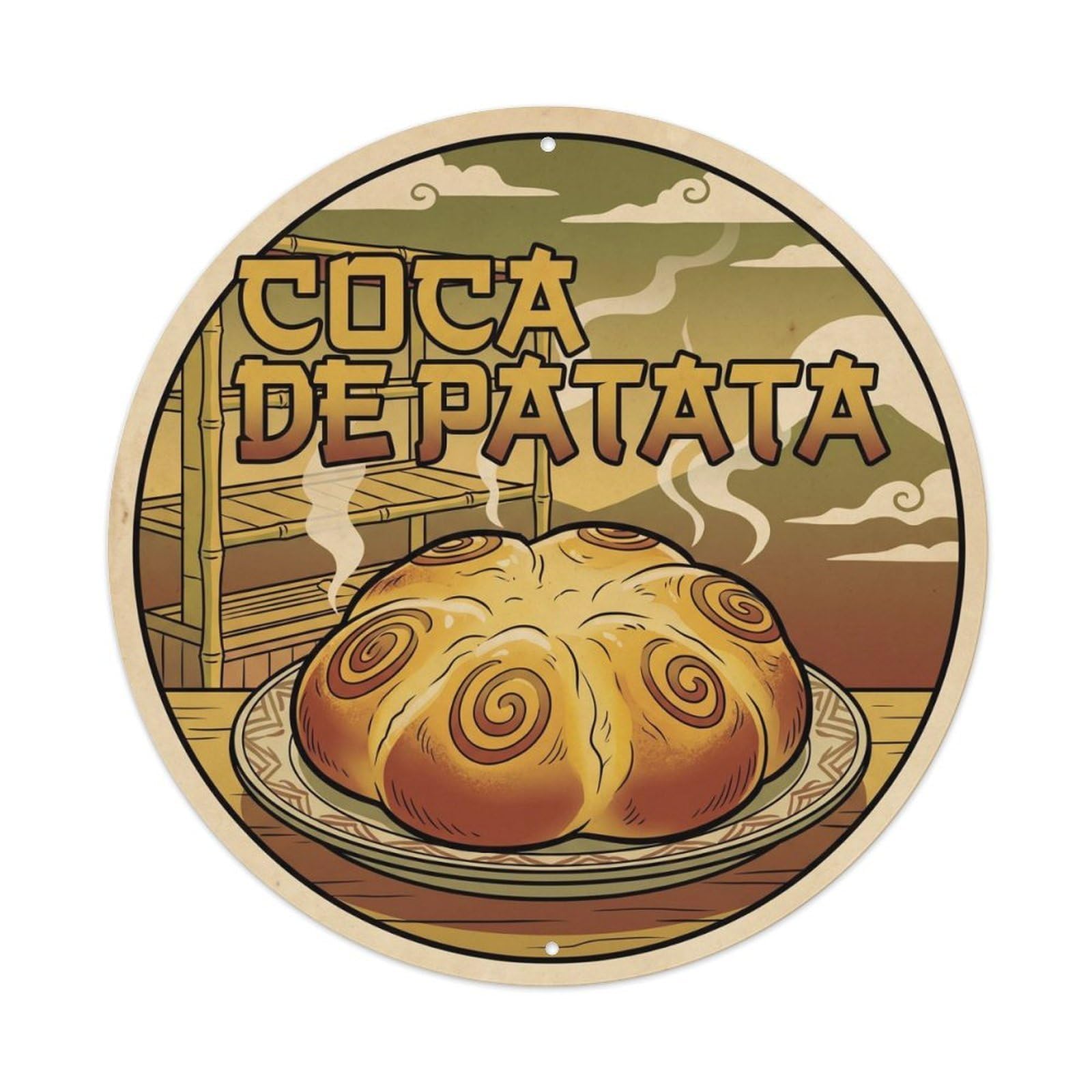 Olyhtr 8X8inch Classic Style Potato Coca Mallorca Mediterranean Dish Retro Metal Tin Sign