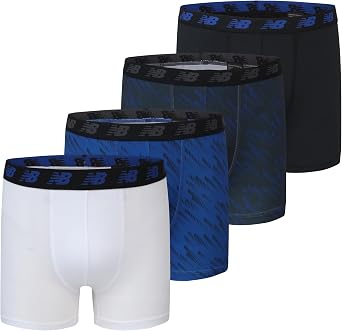 New Balance Boys 3.5" Underwear, Performance Boxer Briefs 4 Pack