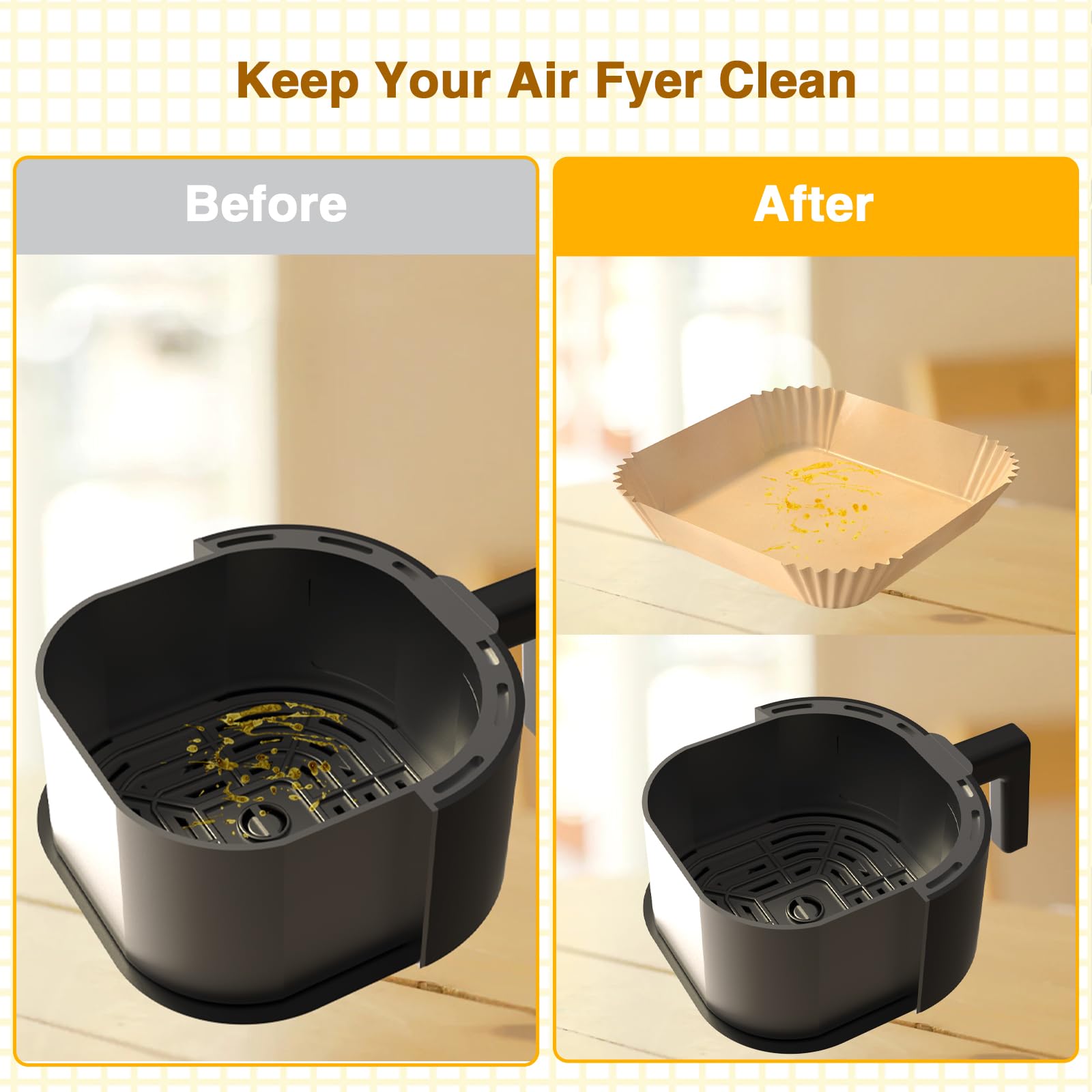 Carta Da Forno Per Friggitrice Ad Aria - 100 Pezzi 20cm - Antiaderente - Per Forno E Microonde - Foto 4