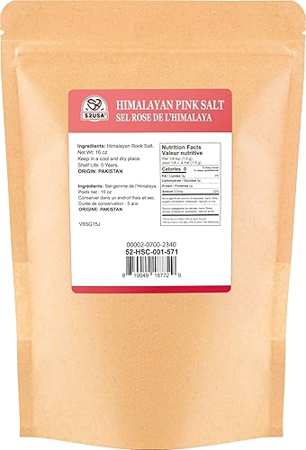 Miniatura 7 de 52USA Sal rosa del Himalaya gruesa, grano grueso 1 libra, sal marina rosa del Himalaya, sales marinas para recambio de molinillo, sales del