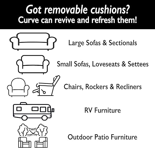 Miniatura 5 de Curve Furniture - Cojín de asiento para reparación de hundimiento para sofá, sofá biplaza (Med-suave, cantidad 1)