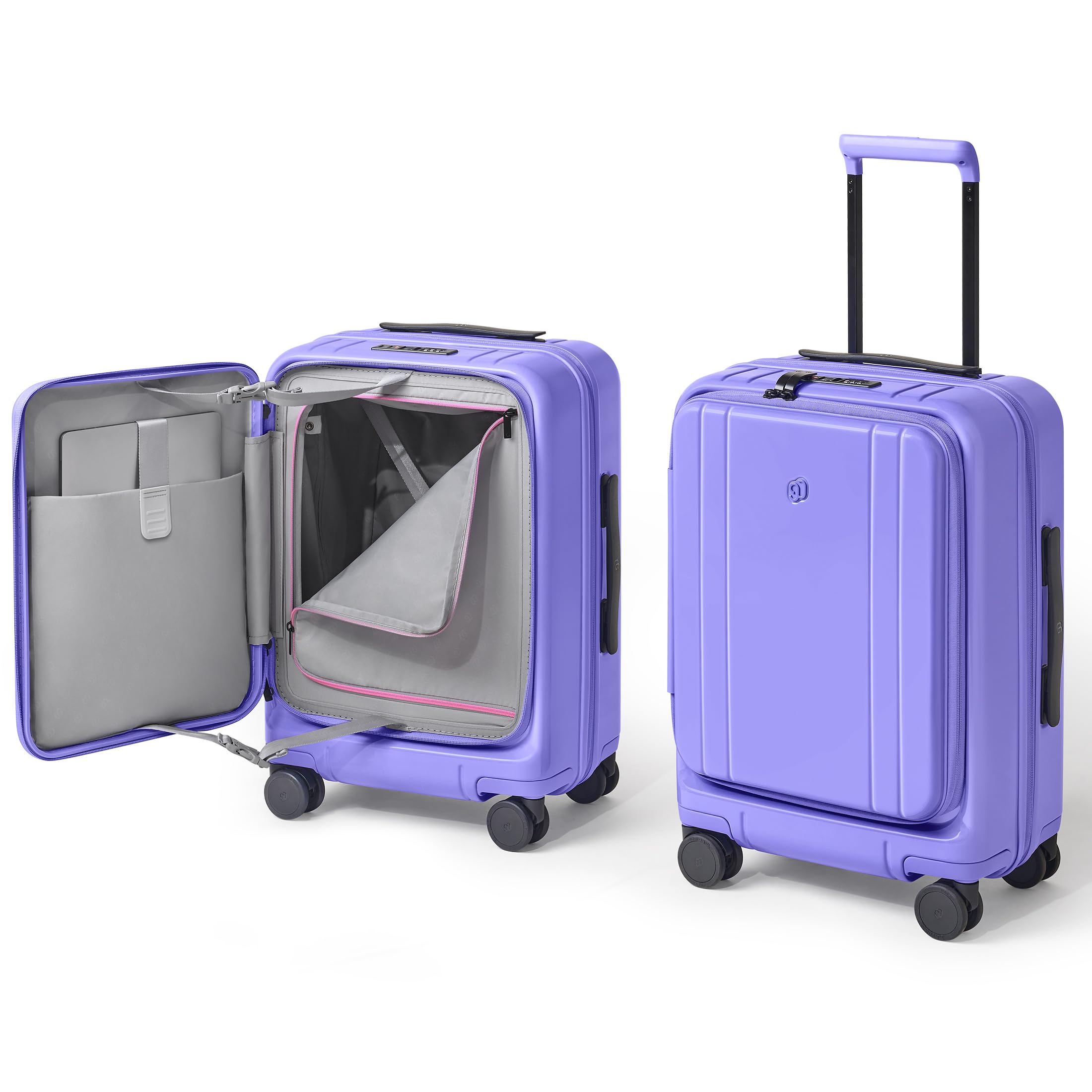 NINETYGO Carry On Luggage 22x14x9 Airline Approved, Top Opening Luggage 20 Inch Suitcase, Expandable, PC Hard Shell, Larger Capacity Carryon, TSA Lock, 360° Spinner Wheels (Purple,HBP)