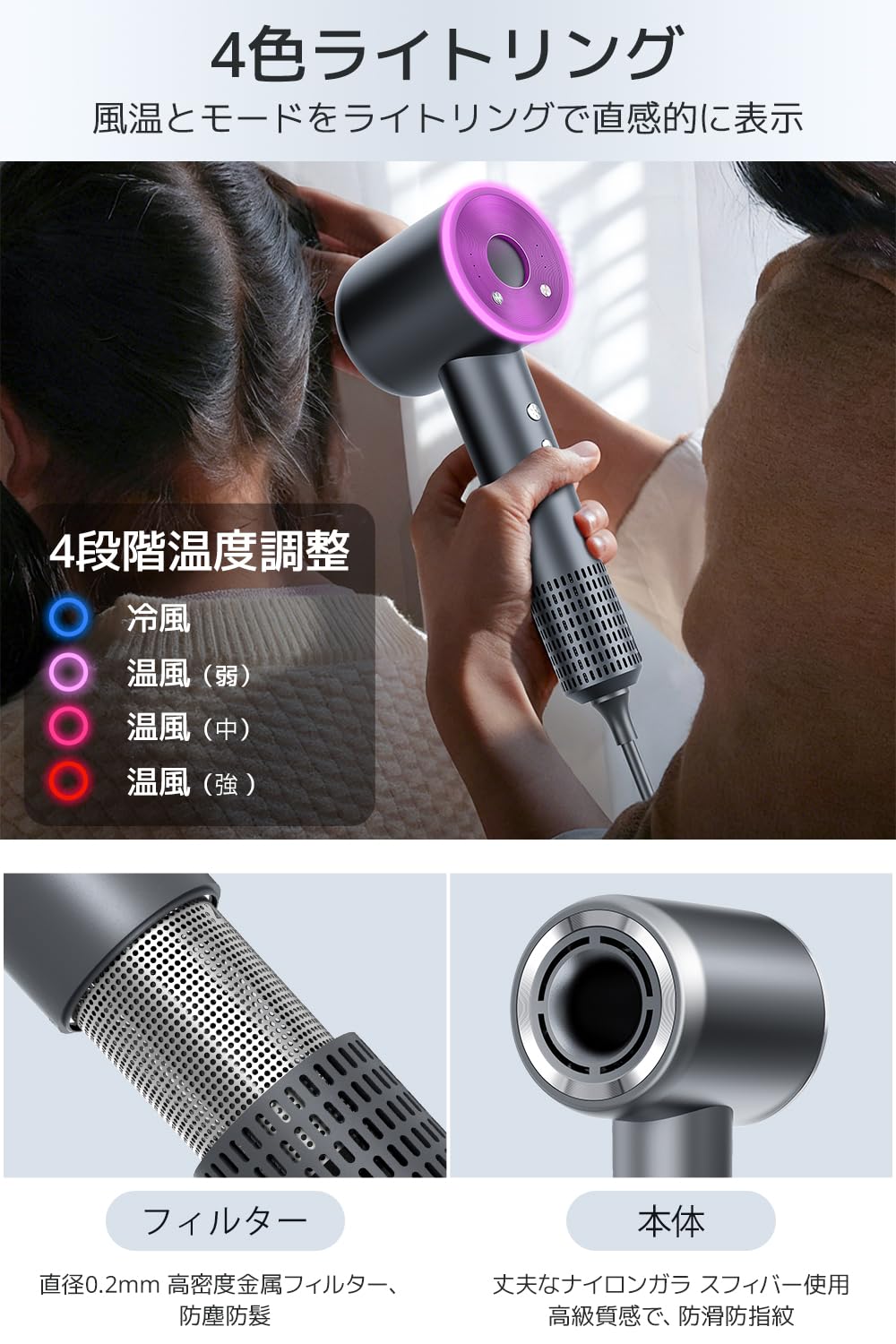 Amazon | 【2025年革新モデル・5億マイナスイオン】 ドライヤー 大風量