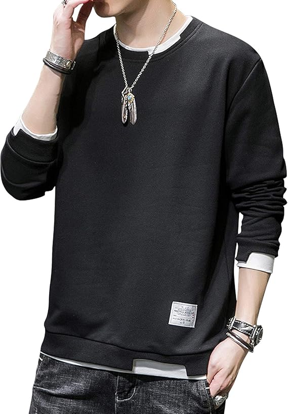 Amazon Sukinana パーカー メンズ Tシャツ 長袖 秋服 無地 ゆったり レイヤード風 柔らかい シルエット おしゃれ トレーナー 秋 冬 春 トレーナー パーカー 通販