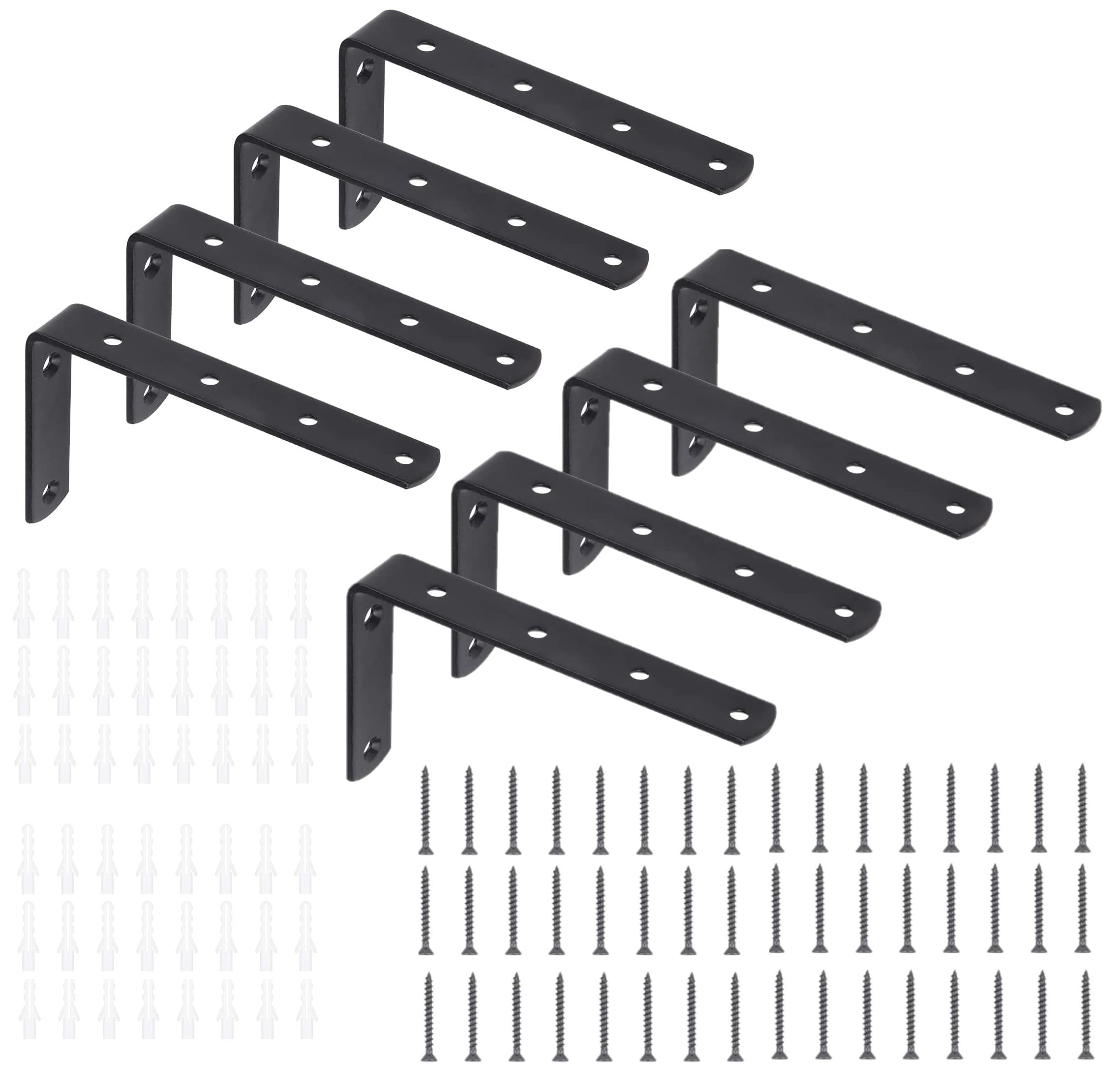 Metalick Wall Bracket L Shape with Screws, (Set of 8) Wall Floating Shelf Bracket, Iron Shelf Brackets, Metal Shelf Bracket, Modern Shelf Bracket (6"x4"x1") (B09BLDRD3S) Amazon Price History, Amazon Price Tracker