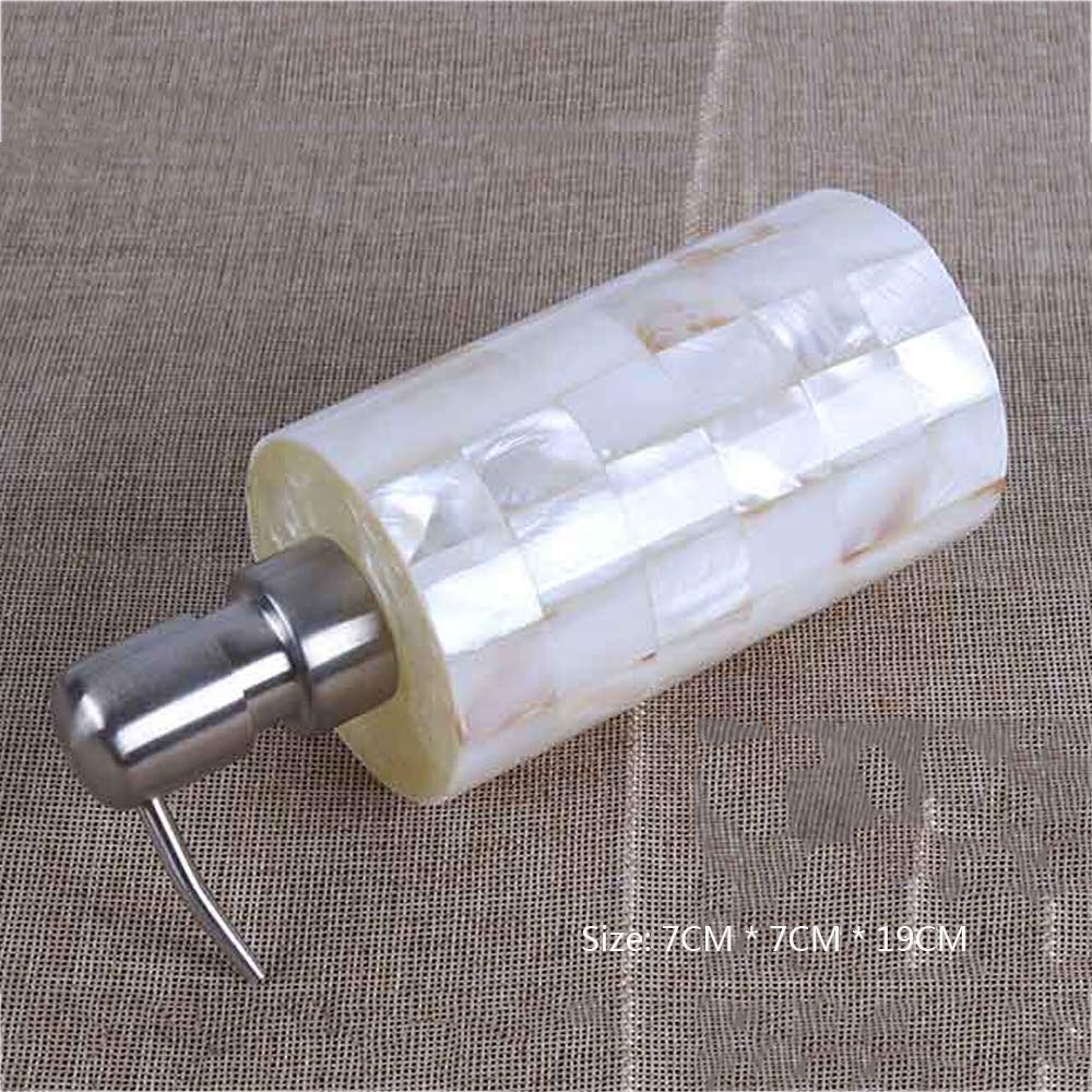 Juego de Accesorios de Baño de Resina Conjunto de Baño con Porta Cepillo de Dientes, 2 Tazas, Dispensador de Jabón Líquido, Jabonera, Concha Blanca,with Tray