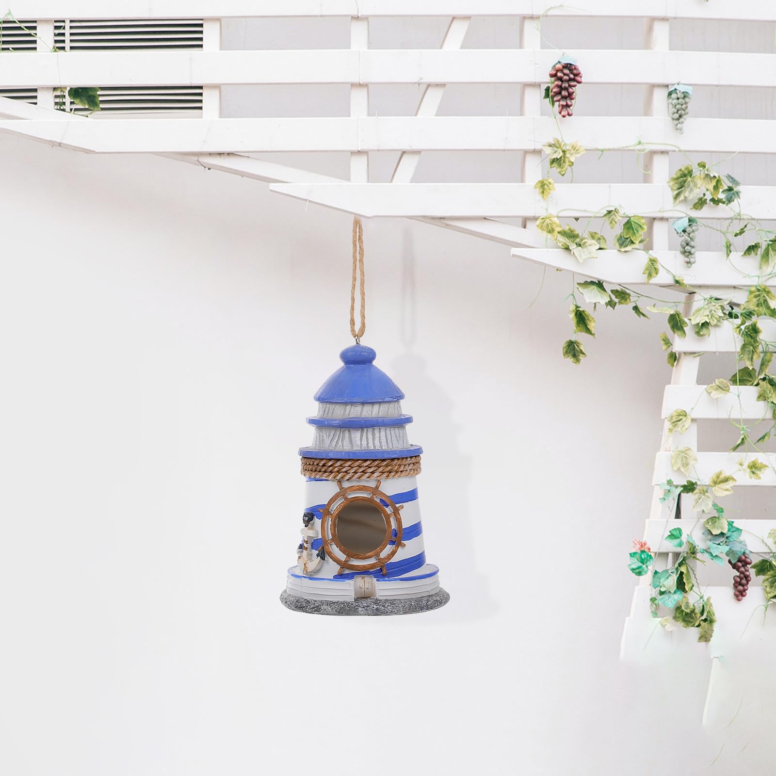 Didiseaon Nido para Pájaros Colgante de Resina Resistente al Agua Decoración Creativa para Jardín y Terraza Casita para Aves Exterior Diseño Único y Fácil de Limpiar Adorno Versátil para