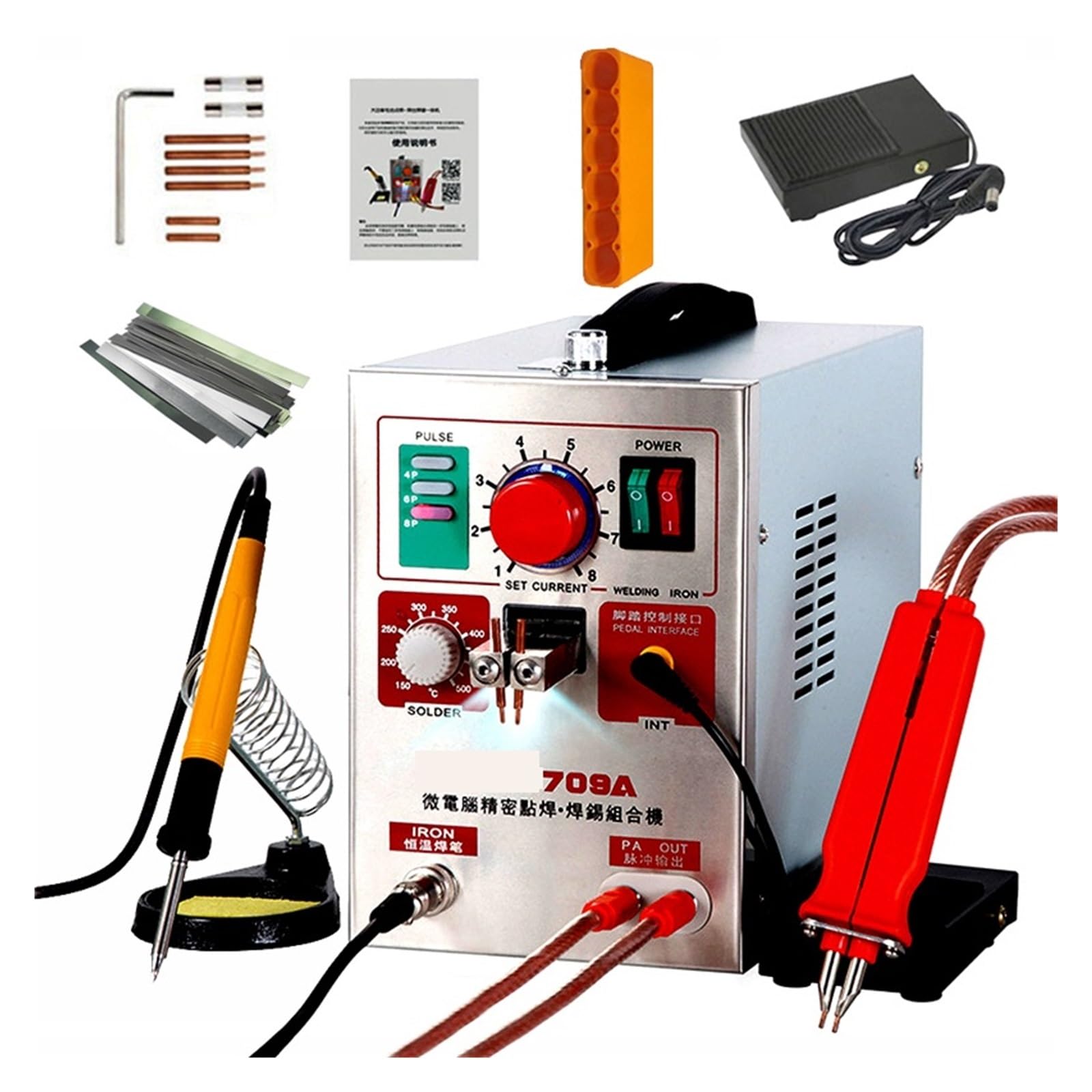Soldador Por Puntos 709A, Máquina De Soldadura En Punto Pulso 1,9 KW For Batería Litio, Con Bolígrafo Remoto Gran Rendimiento De Soldadura