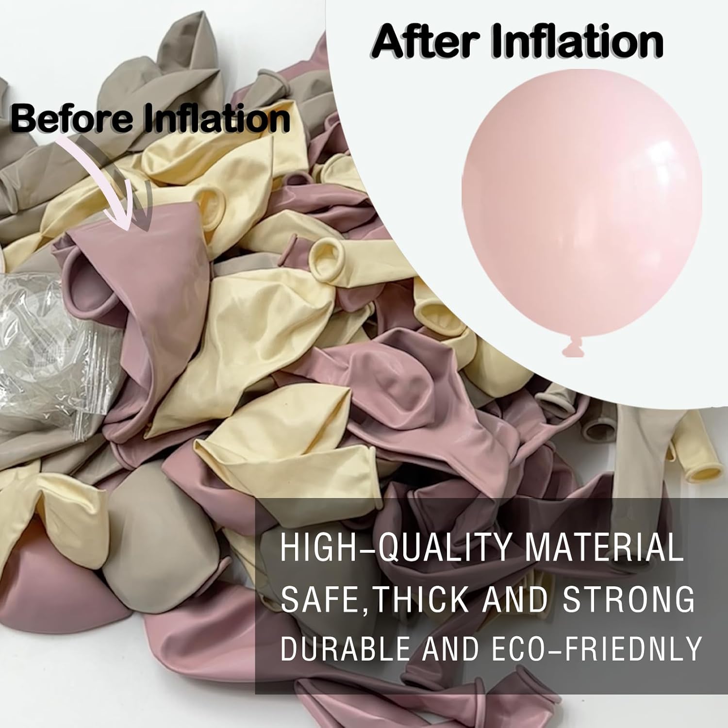 145Pcs Boho Dusty Pink Balloon Arch Kit – Neutral Pink, White Sand, Ivory Balloons Garland for Birthdays, Weddings, Bride Shower and Gender Reveal Party Decorations