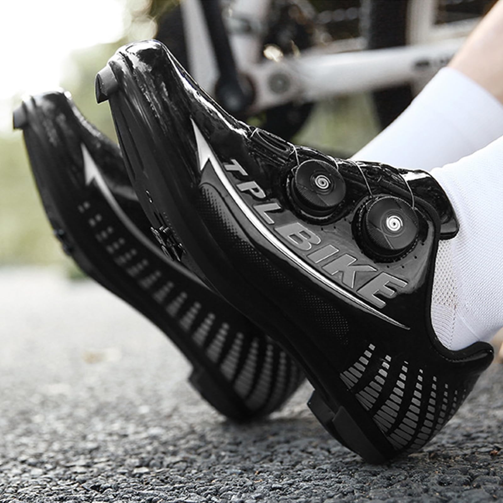SDEQA Fahrradschuhe Herren Rennradschuhe MTB Radschuhe Kompatibel mit Look SPD SPD-SL Delta Lock Pedal Atmungsaktive Mountainbike Sneaker Entsperren Schuhe
