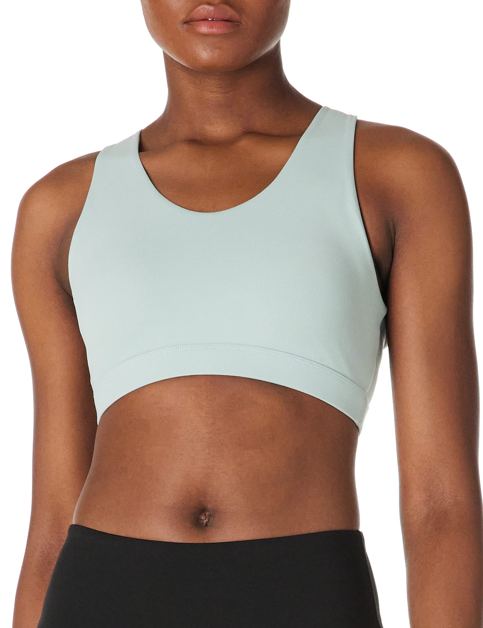 Amazon Brand Yoga Sport Bras for Women Mid Impact Removable Padded Sport Top Sexy Cross Back Strappy for Gym Fitness