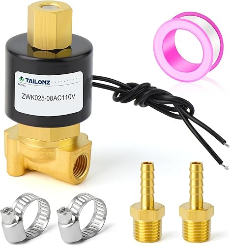 Miniatura 11 de TAILONZ PNEUMATIC Válvula electromagnética eléctrica de latón 2W-200-20 de latón de 3/4 pulgadas NPT AC110V Agua normalmente cerrada, aire, diesel