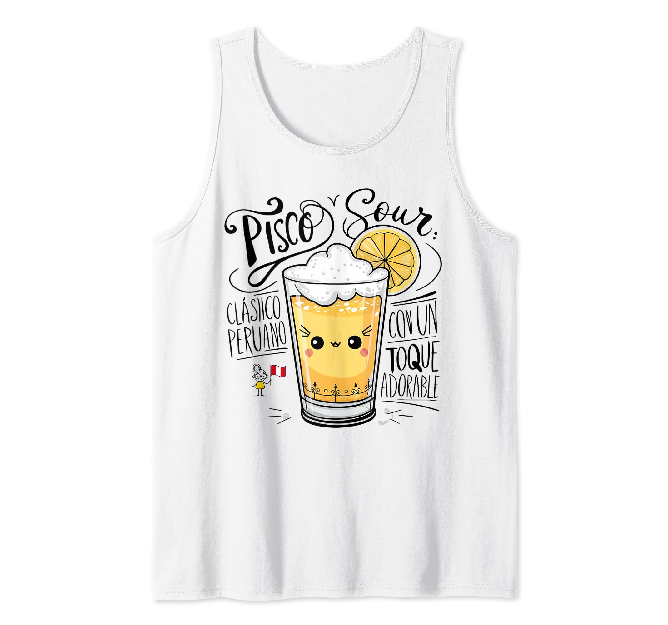 Peru - Pisco Sour Kawai Men Woman Tank Top
