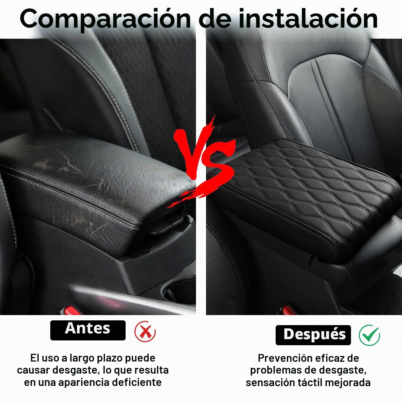 LPZMPZ Reposabrazos de coche Memory Cotton Car Armrest Box Pad, consola central de coche, cojín para reposabrazos de coche, de piel, para coches compactos y algunos sedanes de clase A (negro)