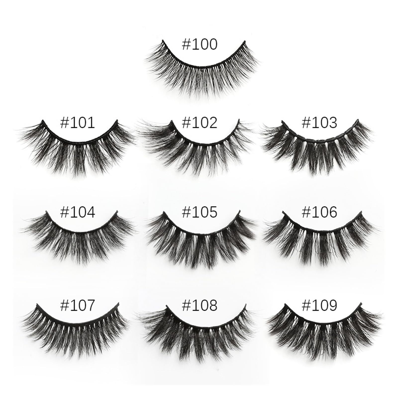 UAMOU 4/20/50/100 szt. Rzęsy luzem Naturalne sztuczne rzęsy Piękno Puszyste rzęsy Cheerfully (Color : Mix 10 Pairs)