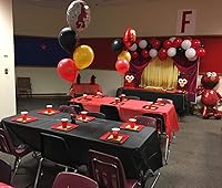 Vista 3 de GYA Golden Red Curtain Party Backdrop 7x5ft Theater Masquerade Prom Background Kids Family Business Magic Show Circus Carnival Graduation Party