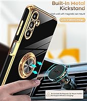 Vista 5 de LeYi para Funda de Teléfono Samsung Galaxy A13-5G: Protector de Pantalla de Vidrio Templado, Soporte Magnético Giratório de Anillo 360°, Borde Negro