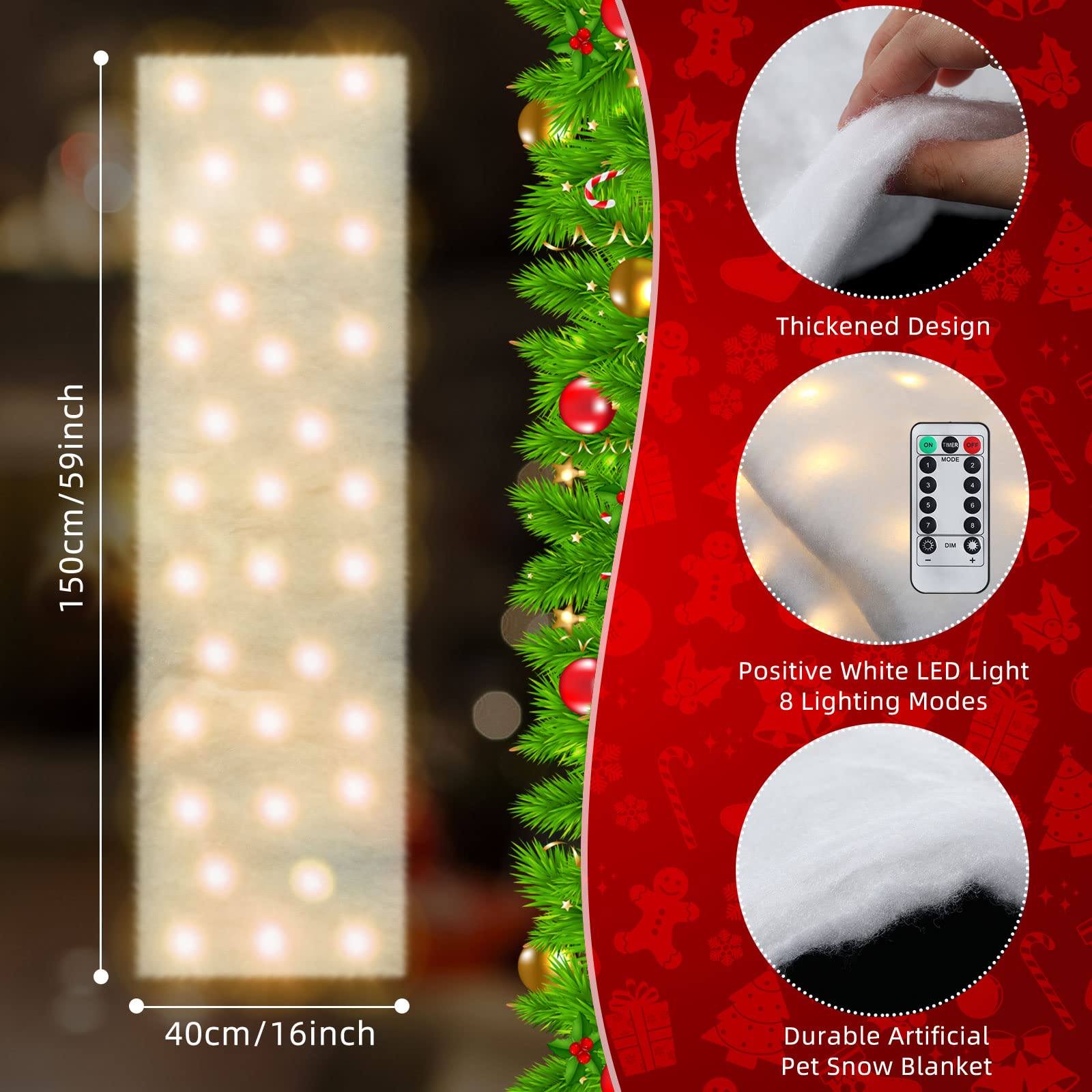 Villaggio di case di Natale illuminate, casa d'inverno fatata illuminata a LED, decorazione natalizia gelida innevata, edifici da collezione per vassoio multilivello per albero di Ristyur