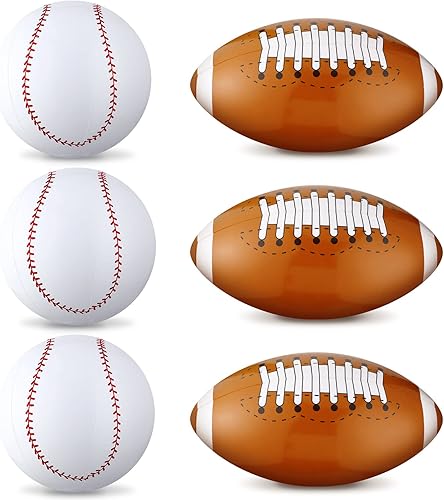 Juego de pelotas de playa inflables de 12 pulgadas, incluye pelotas de fútbol inflables y pelotas de béisbol inflables, grandes pelotas de