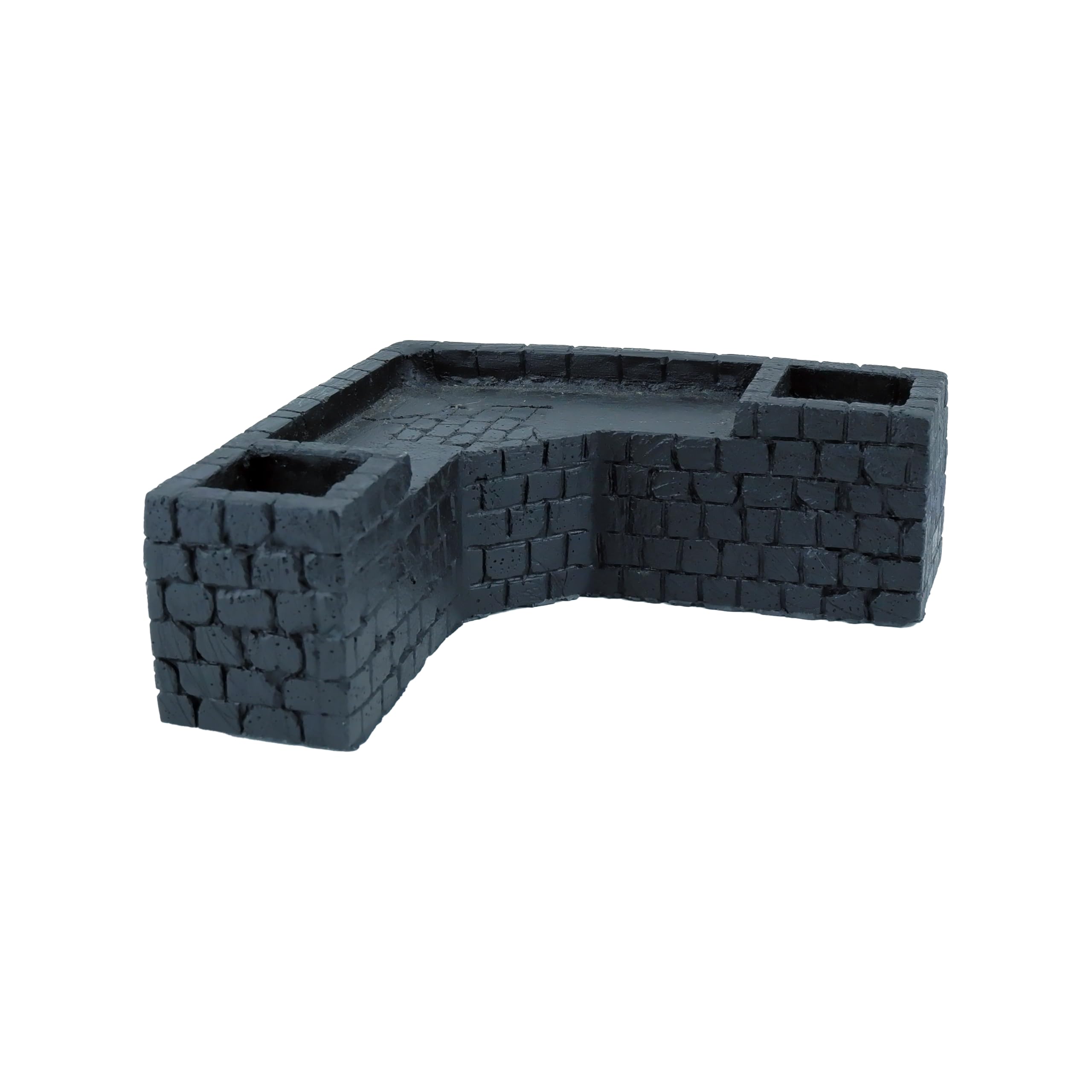 CLASSIC Swim Through Under Gravel Aquarium Corner Shelf Small Black 143 x 140 x 50 mm | Natural Rock-Look Fish Tank Ornament | Safe Resin Decoration for Freshwater Aquariums
