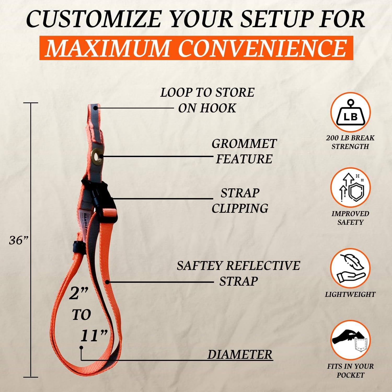MULTUS Adjustable Storage Straps for Hanging 3 Pack, Heavy Duty Extension Cord Wrap Keeper, Reflective Buckle Snap Storage Strap for Cables, Tools, Hoses, Garage, RV, Wall Organization
