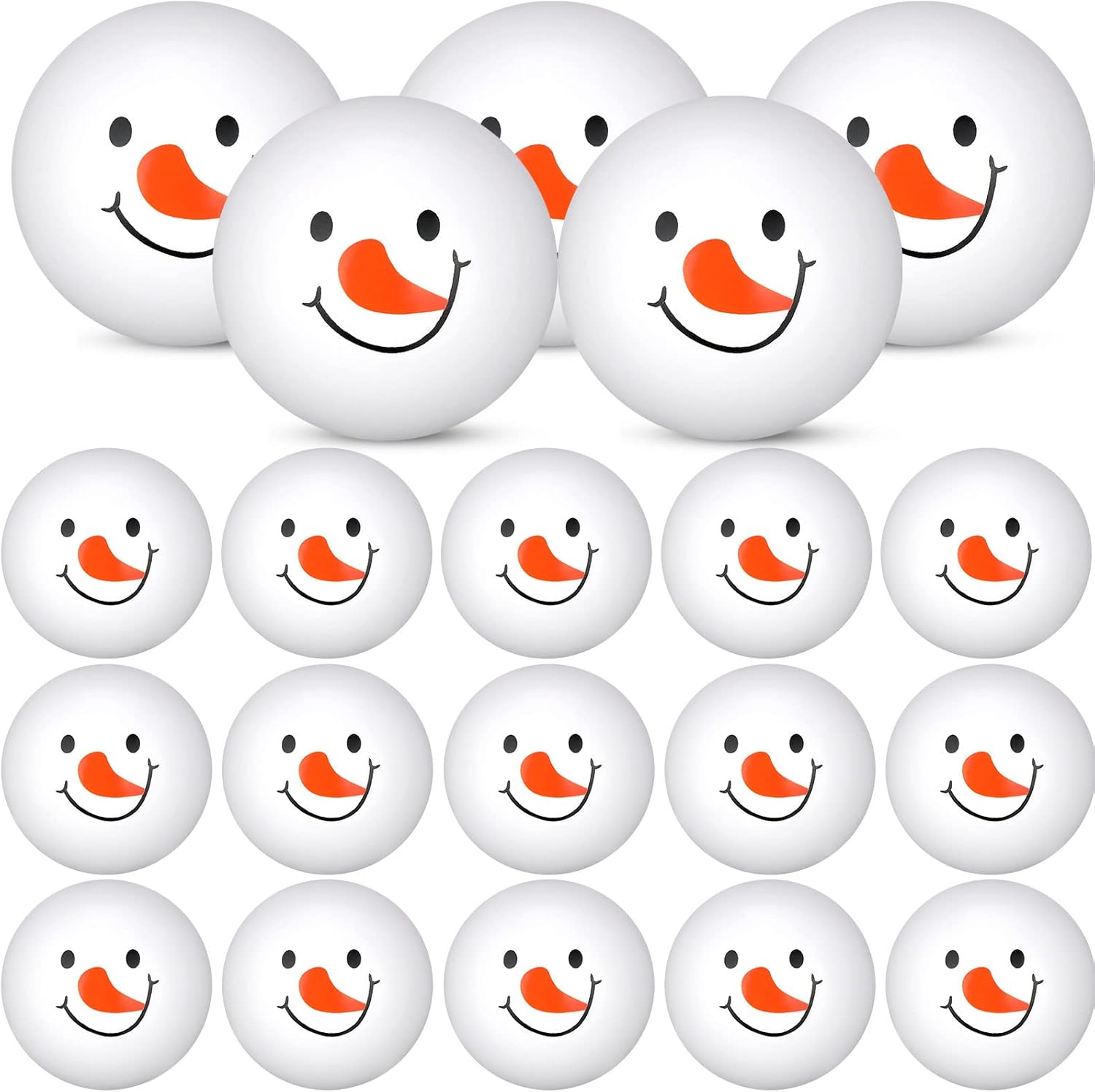 Kasyat 20 Pcs Snowman Stress Ball Snowmen Stress Relief Christmas Party Favors for Bag Filler Stocking Stuffers Gifts Suitable for Ages 3+(Cute,1.57 Inch)