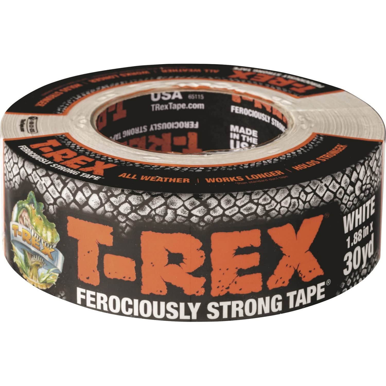 Taśma T Rex dziwnie mocna wodoodporna biała taśma klejąca, 48 mm x 27 m. Mocna kaczka lub folia samoprzylepna taśma naprawcza, która jest również odporna na promieniowanie UV od producentów oryginalnej taśmy kaczej