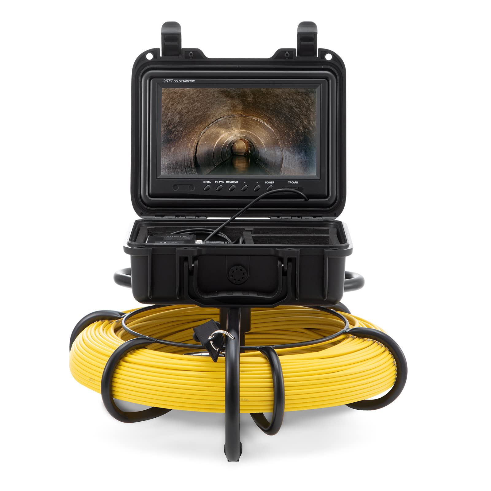 VEVOR Inspection Camera Rura 91,5 m Endoskopowy ekran odpływowy 9'' z wodoodpornym rejestratorem DVR IP68 12 diod LED, regulowana, karta SD 16 GB do rury kanalizacyjnej domu hydrauliki spustowej