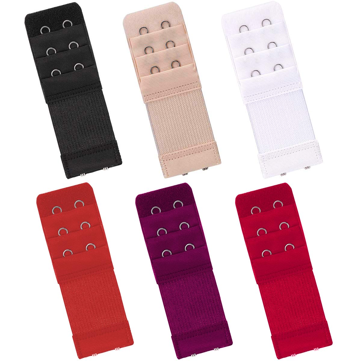 6 Pcs Women's Bra Extenders 2 Hooks/3 Hooks Bra Extension