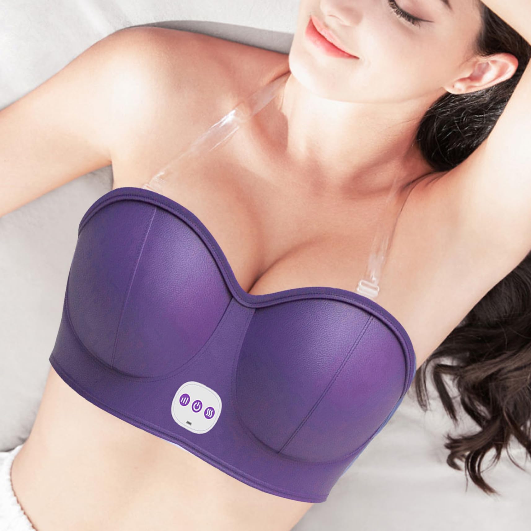 Masseur mammaire USB Masseur de mammaire électrique sans fil 3 Réglage des engrenages Machine de massage confortable de vibration intelligente pour façonner la belle poitrine anti-poitrine viole