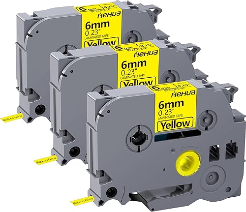 Vista 68 de Hehua Tze - Cinta negra laminada de 0.945 in y 0.94 pulgadas compatible con Brother P-Touch TZe-354 TZe354 TZ-354 TZ354 etiqueta para Ptouch PT D600