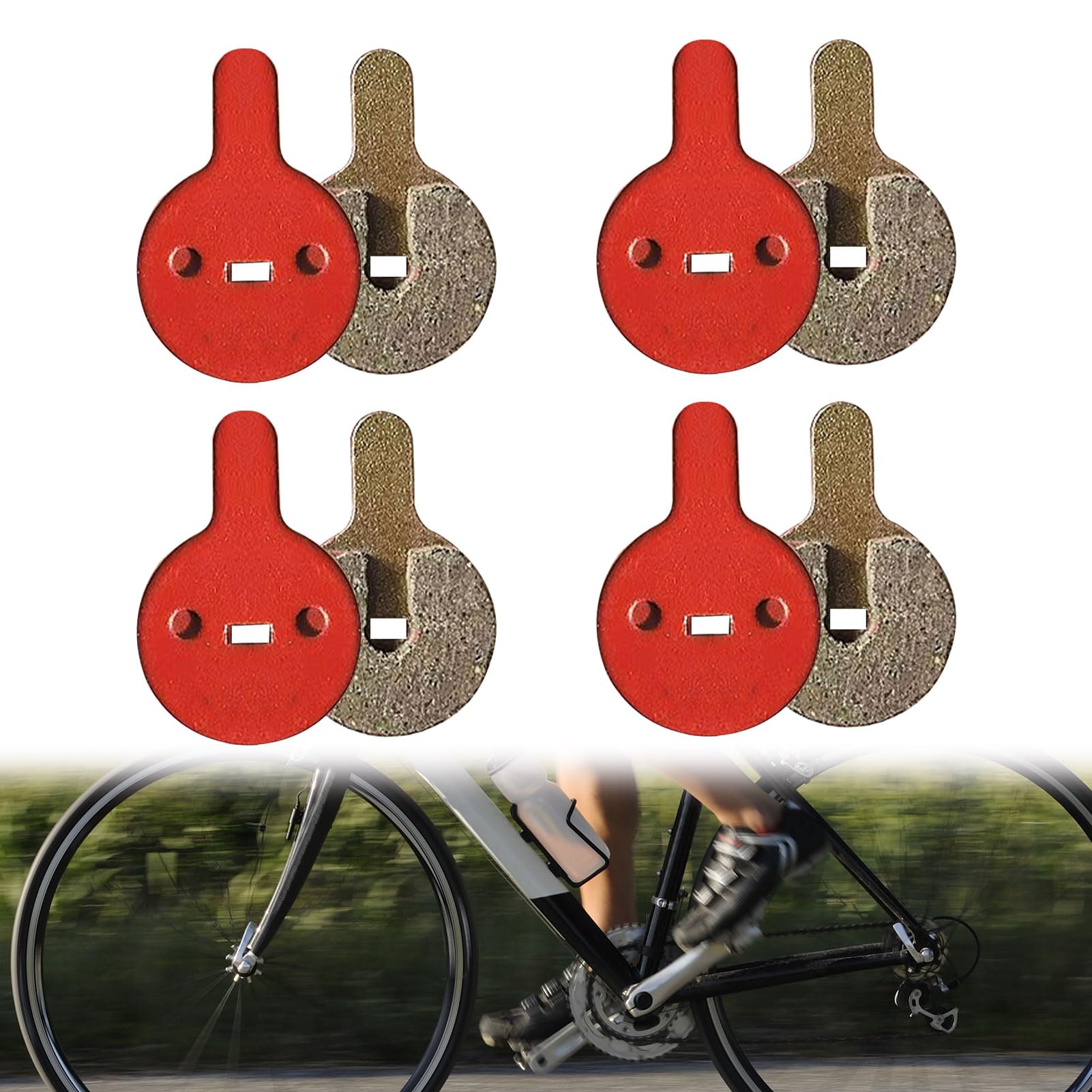8 Plaquettes De Frein Vélo Et Trottinette – Semi-métalliques, Compatibles VTT/Route, Installation Facile, Durables (3,3x2,2x0,6 Cm)