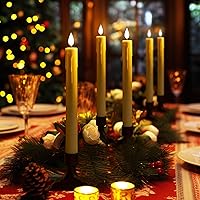 Vista 4 de Homemory 6 Pcs Window Candles with Remote Timer Dimmer, Christmas Candles for Window Battery Operated, Ivory Flameless Taper Candle with Holders and