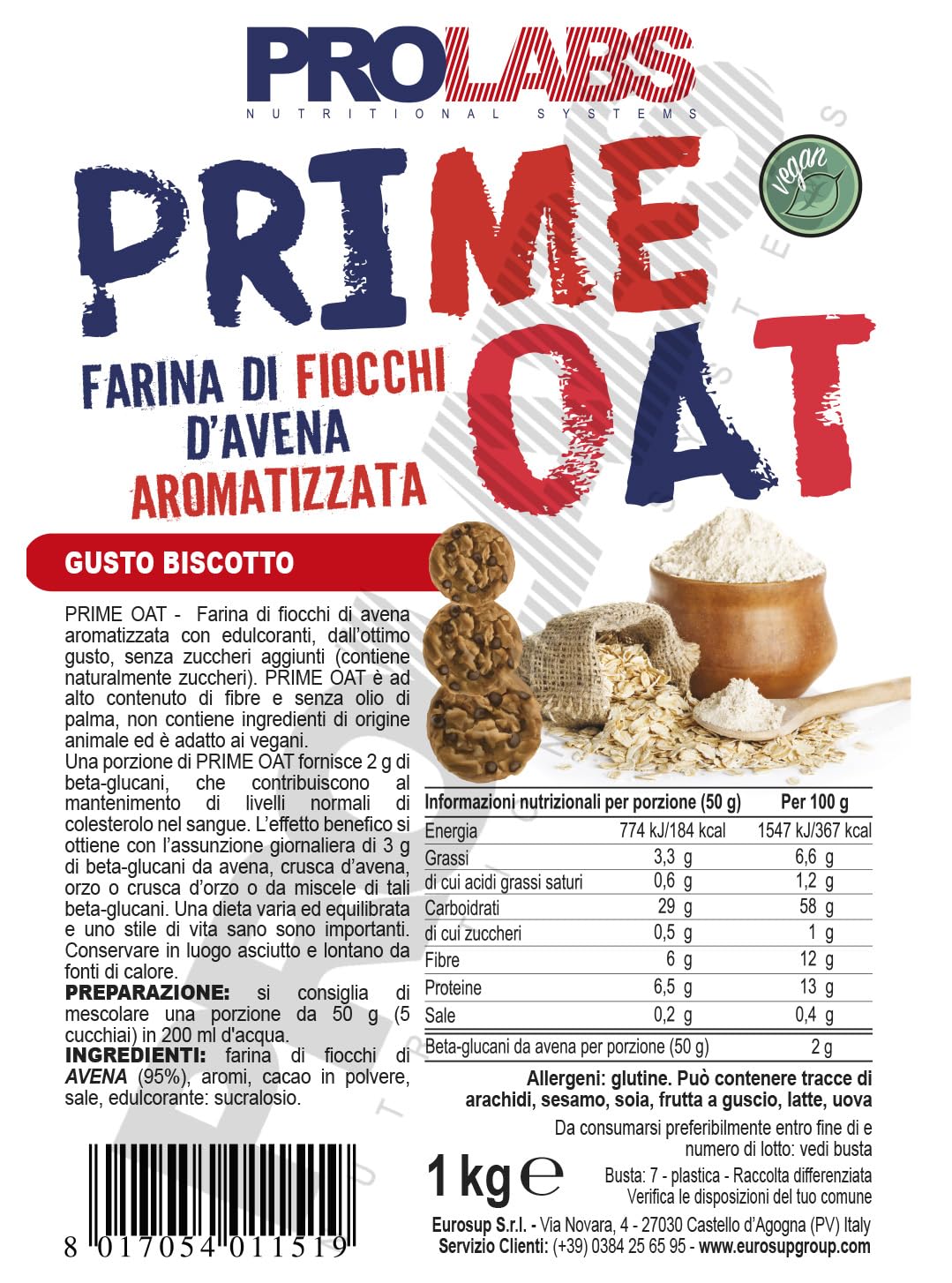 Prolabs Prime Oat 1 Kg Biscotto - Prolabs - 1000 Gr