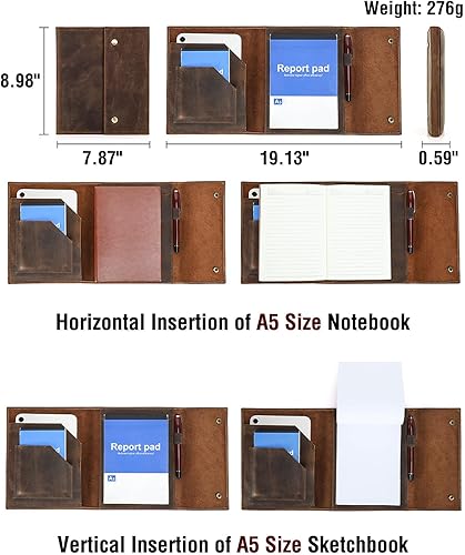 Vista 58 de Top Grain Leather Cartera grande de 12.9 pulgadas, diseño retro hecho a mano, gran capacidad, multifuncional, con cremallera, soporte para tarjetas