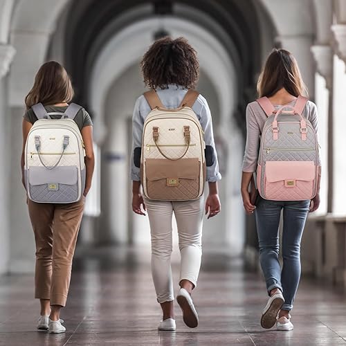 Miniatura 7 de Mochila escolar para adolescentes, mochila de 15.6 pulgadas para computadora portátil para mujeres, gran mochila para viajes, trabajo, enfermeras,