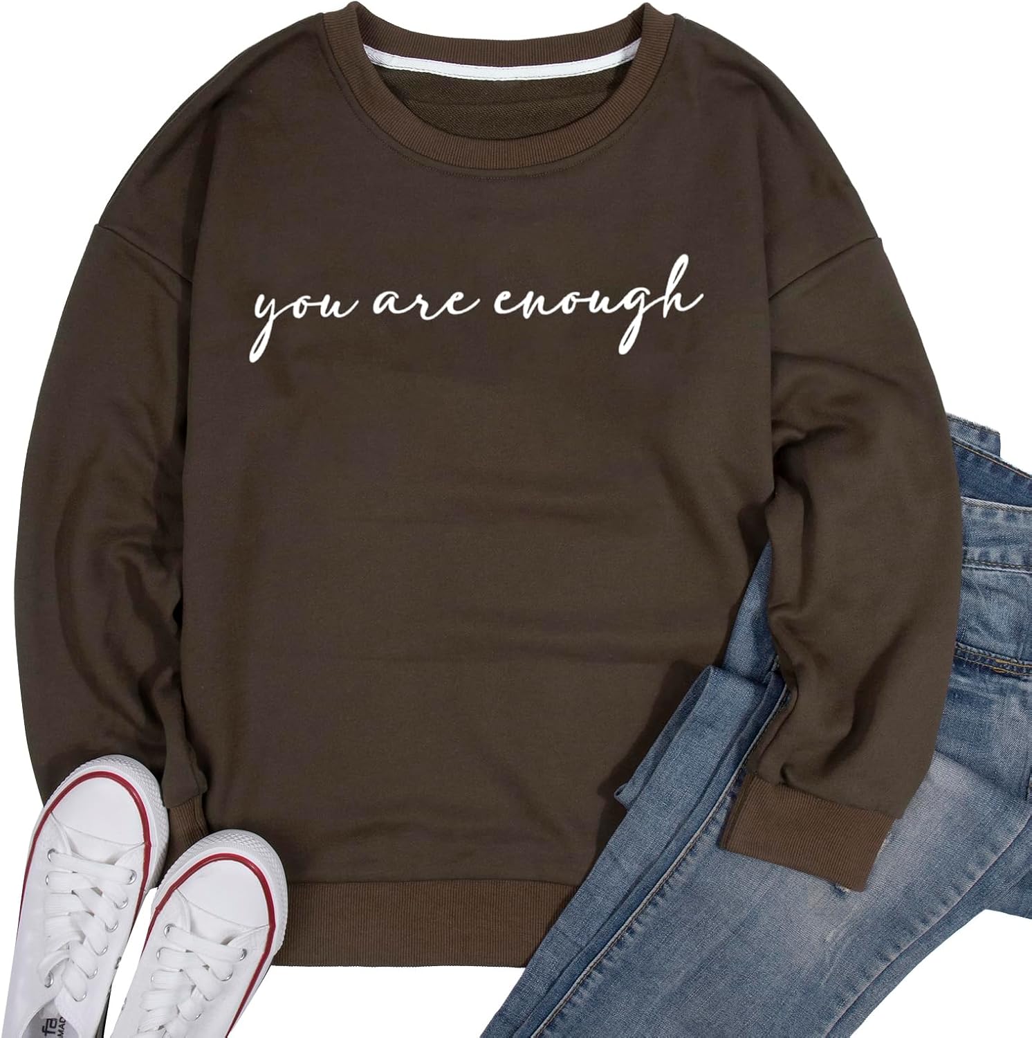 JINTING You Are Enough Sweatshirt for Women Mental Health Dear Person Behind Me Hoodie Shirt Inspirational Pullover Top - Image 5