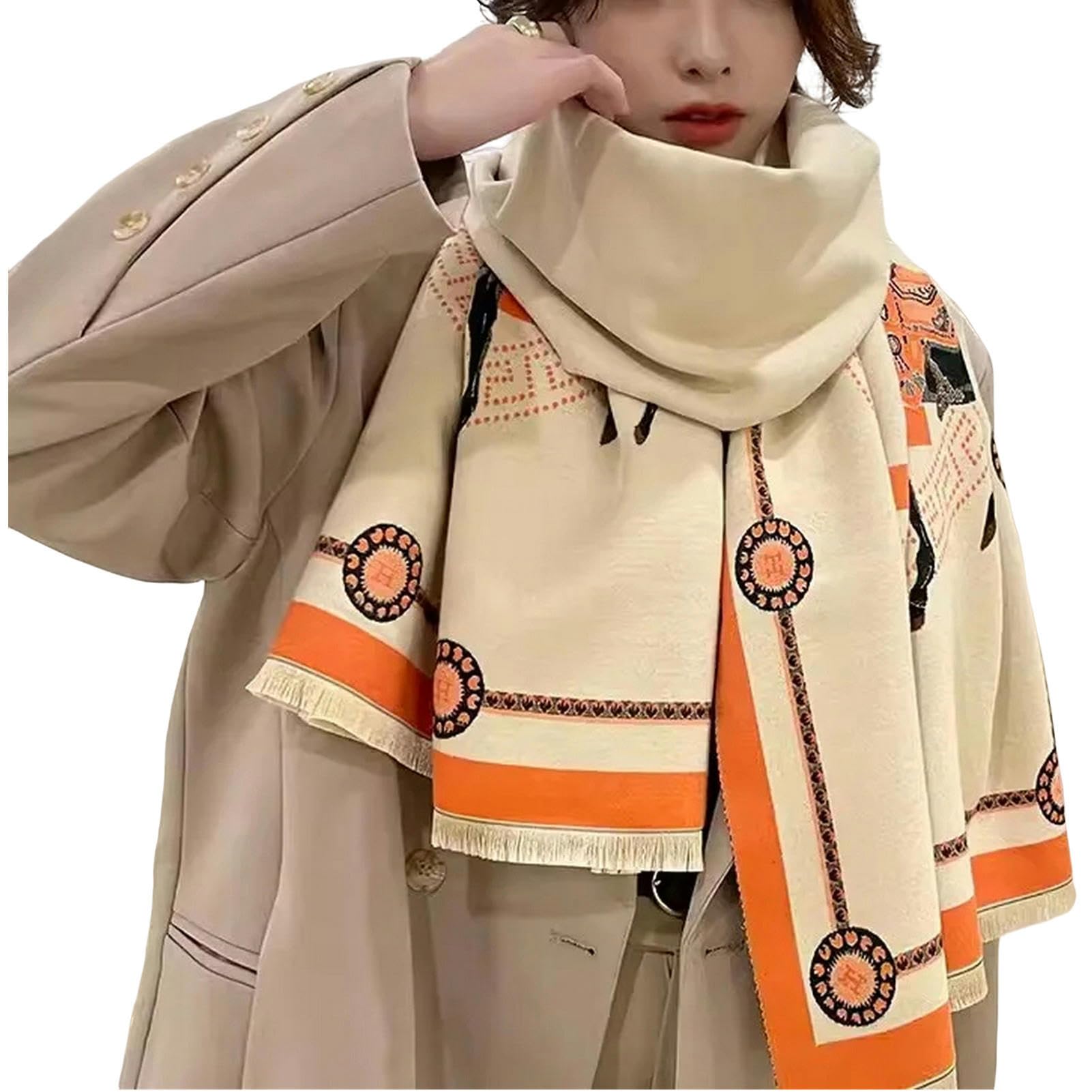Echarpe Homme Chaleur Hivernale Polyvalente Écharpe en Cachemire D'imitation Multifonctionnelle